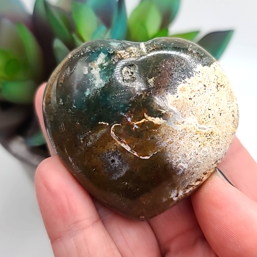 CLEARANCE Ocean Jasper Crystal Heart A